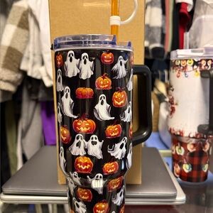 Halloween Ghost and Pumpkin Tumbler